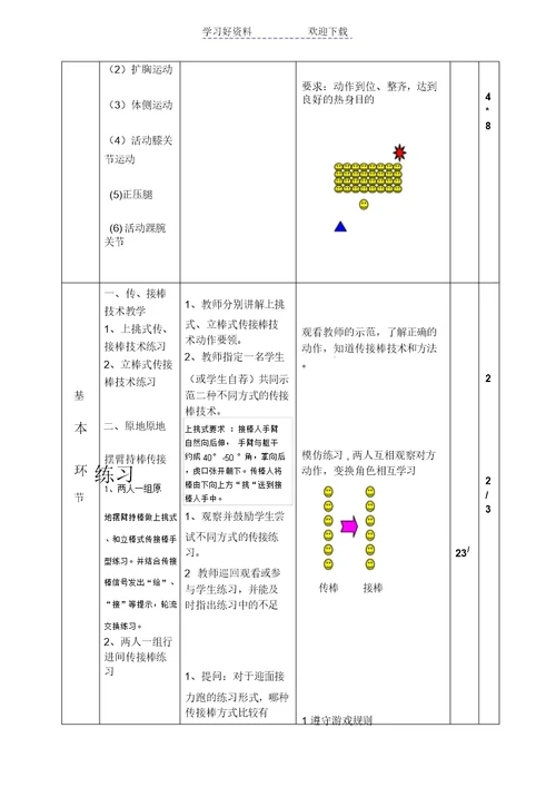 《跑——趣味接力跑》教学设计