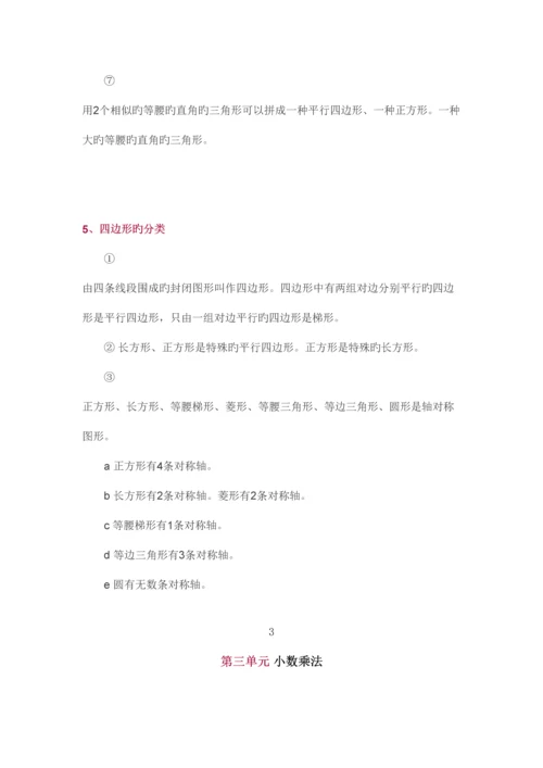 2023年北师大版四年级下册知识点总结.docx