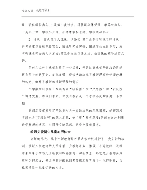 教师关爱留守儿童心得体会优选范文28篇汇编.docx