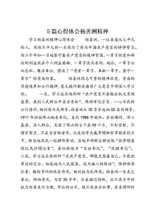 5篇心得体会杨善洲精神 (4)