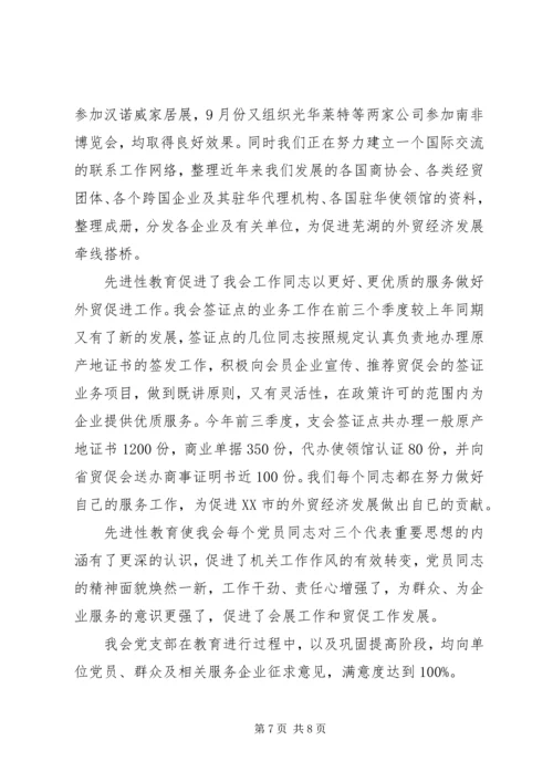 市贸促会关于参加第一批保持共产党员先进性教.docx