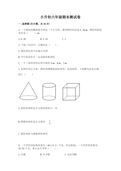小升初六年级期末测试卷含答案（培优b卷）.docx