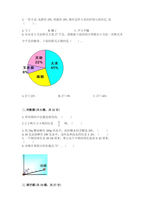 2022人教版六年级上册数学期末测试卷带答案ab卷.docx