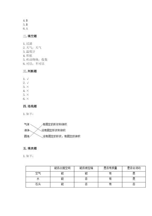 教科版三年级上册科学期末测试卷（全优）word版.docx