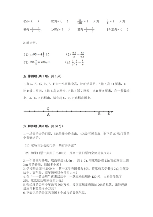 冀教版六年级下册数学 期末检测卷含答案【a卷】.docx