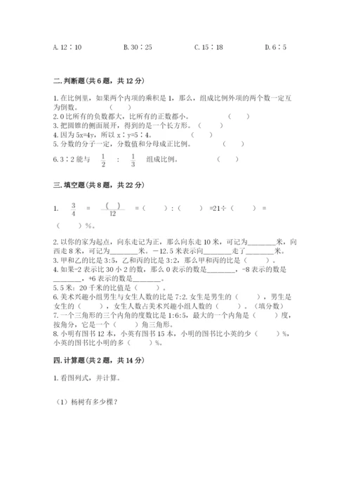 三明市清流县六年级下册数学期末测试卷学生专用.docx