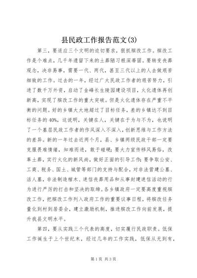 县民政工作报告范文(3).docx