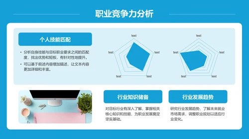 蓝色商务风职业生涯模板应用案例PPT模板