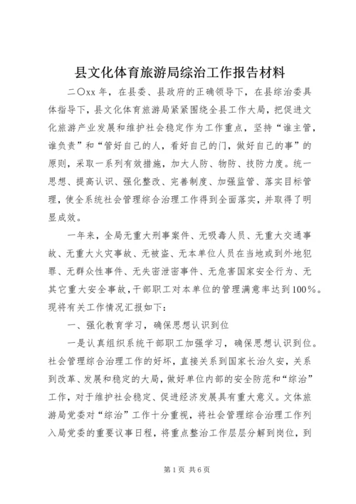 县文化体育旅游局综治工作报告材料.docx