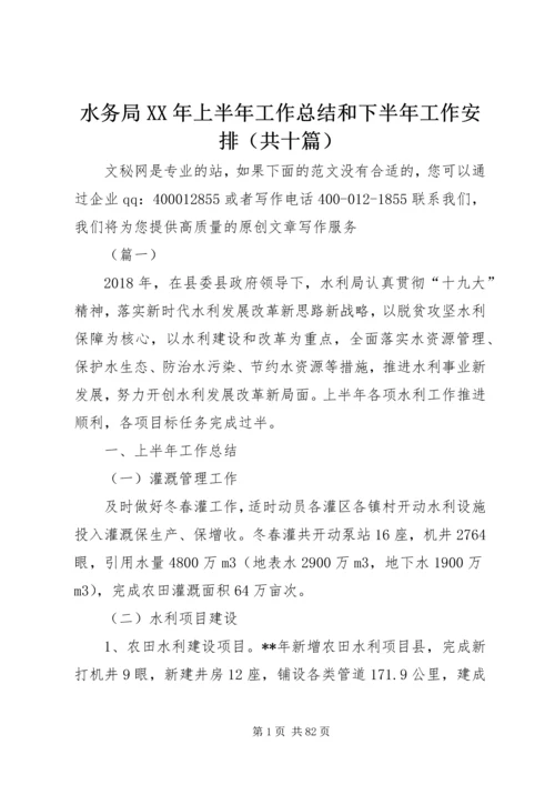 水务局XX年上半年工作总结和下半年工作安排（共十篇）.docx