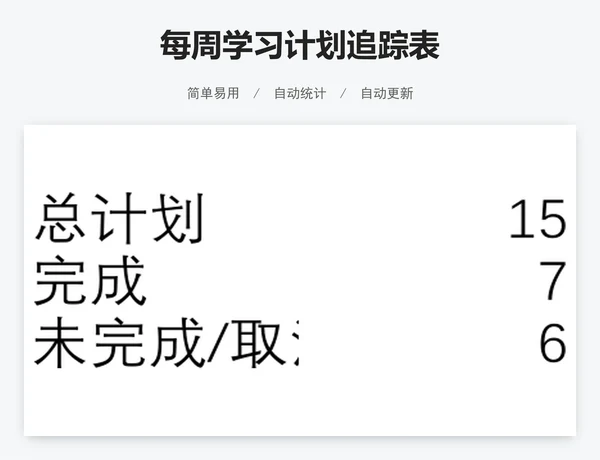 每周学习计划追踪表