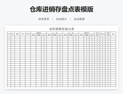 仓库进销存盘点表模版