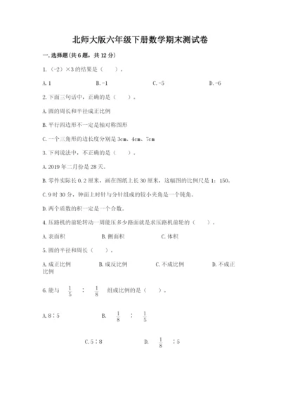 北师大版六年级下册数学期末测试卷（典优）.docx