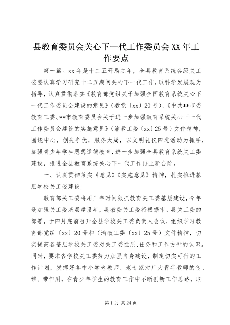 县教育委员会关心下一代工作委员会XX年工作要点.docx