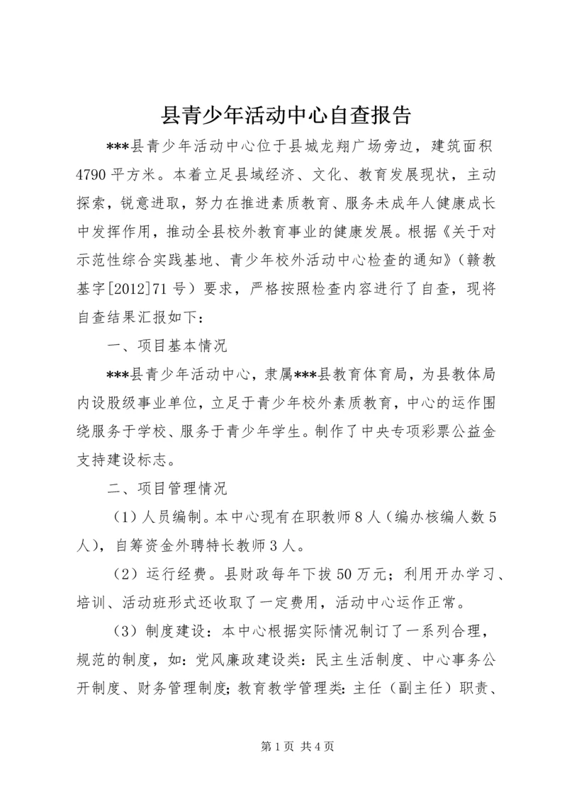 县青少年活动中心自查报告.docx