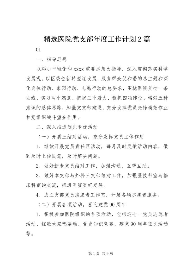 精选医院党支部年度工作计划2篇.docx