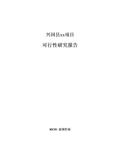 兴国县项目可行性研究报告参考范文分析