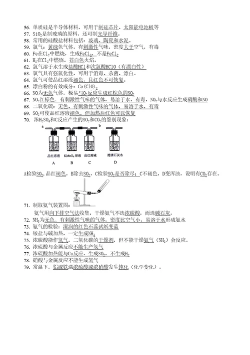 高中化学学考知识点