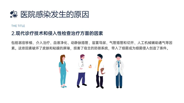 蓝色简约插画医院感染管理PPT课件院感知识培训