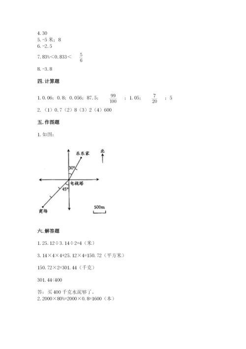 肥西县六年级下册数学期末测试卷（b卷）.docx