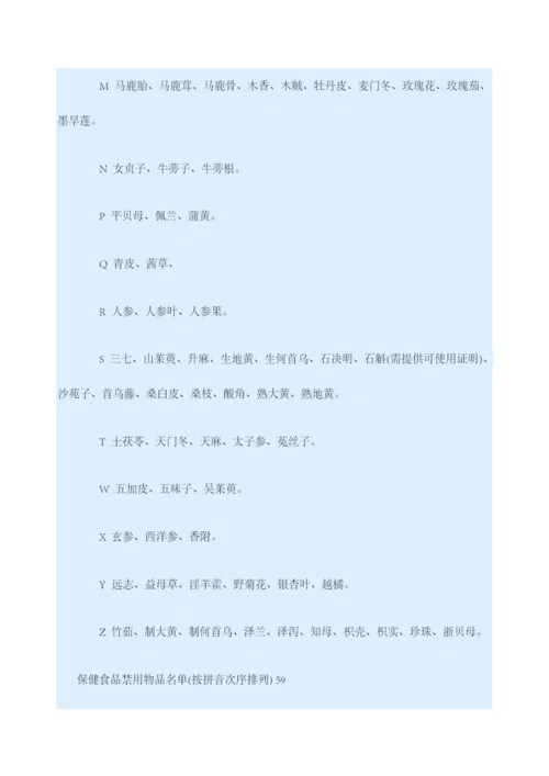 卫生部版药食同源目录表.docx