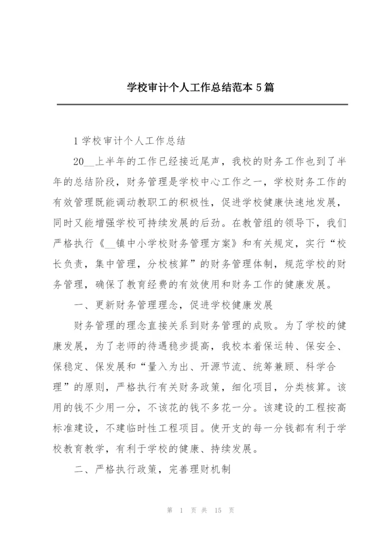 学校审计个人工作总结范本5篇.docx