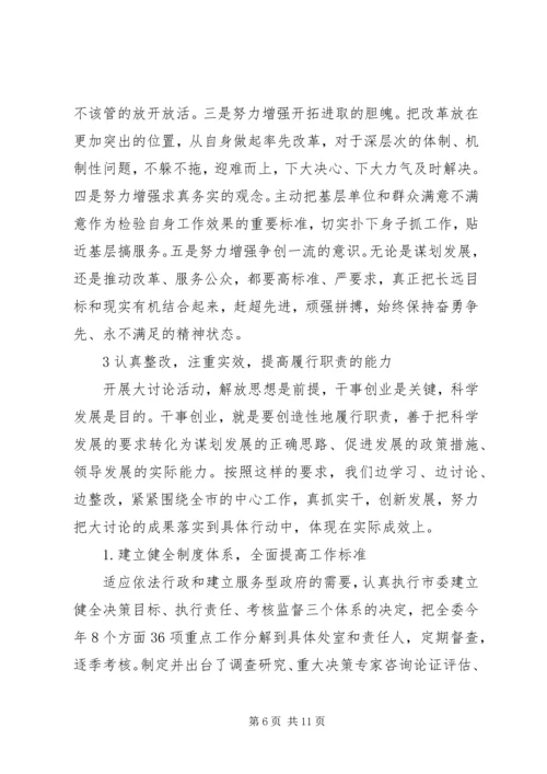 市发改委学习解放思想大讨论心得.docx
