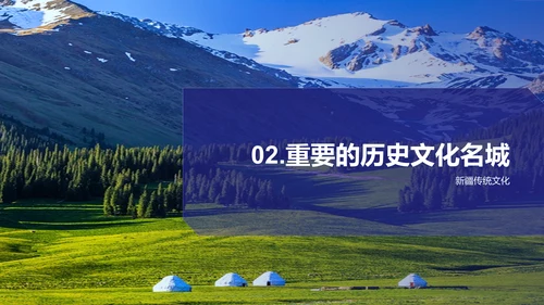 紫色现代商务新疆印象之旅PPT模板