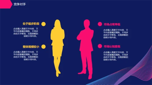 创业计划书艺术曲线创意放大镜通用PPT模板