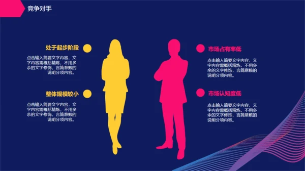 创业计划书艺术曲线创意放大镜通用PPT模板