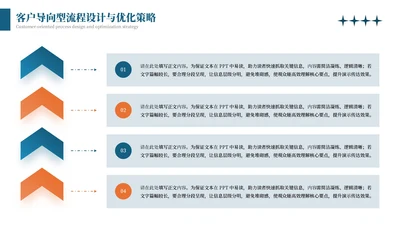 蓝橙商务风4项流程图PPT单页