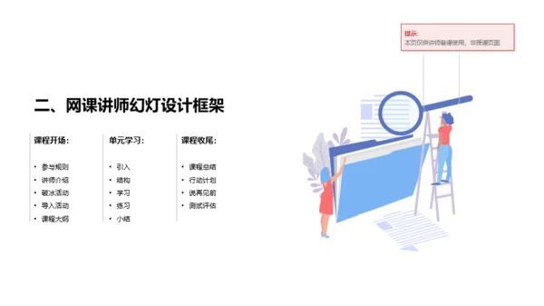 白色网络在线课程培训课件PPT案例