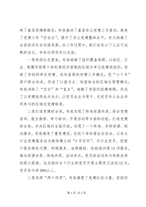 某县非公党建工作汇报材料.docx