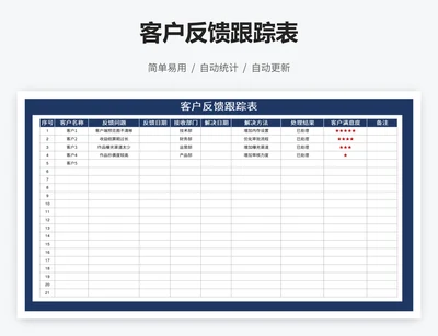 客户反馈跟踪表