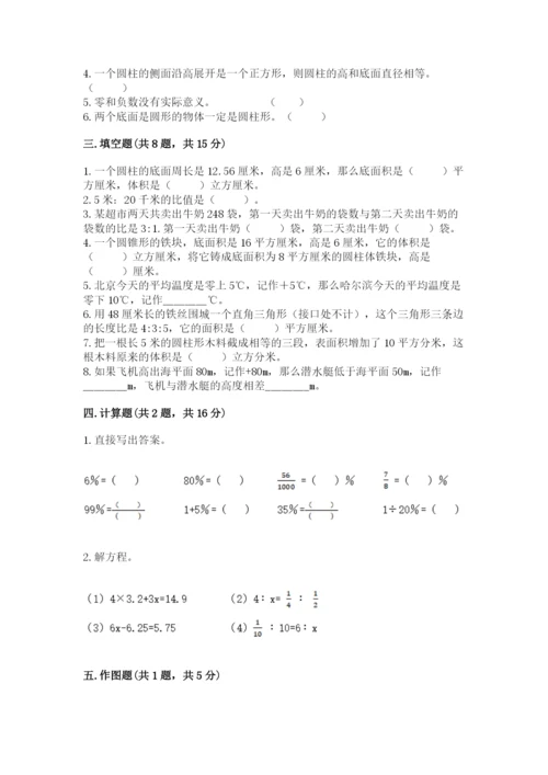 人教版六年级下册数学期末测试卷精品（精选题）.docx