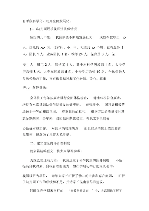 幼儿园清理整顿年检工作自查报告范文