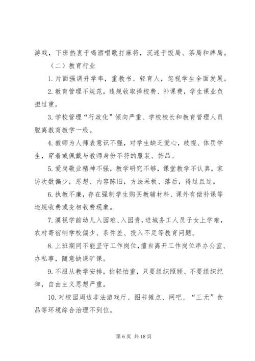 专题组织生活会和民主评议党员问题清单.docx