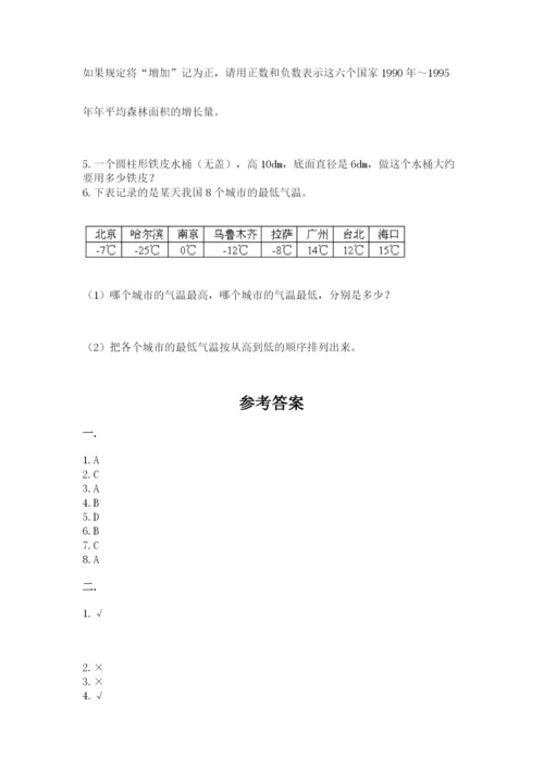 小学数学六年级下册竞赛试题（历年真题）.docx