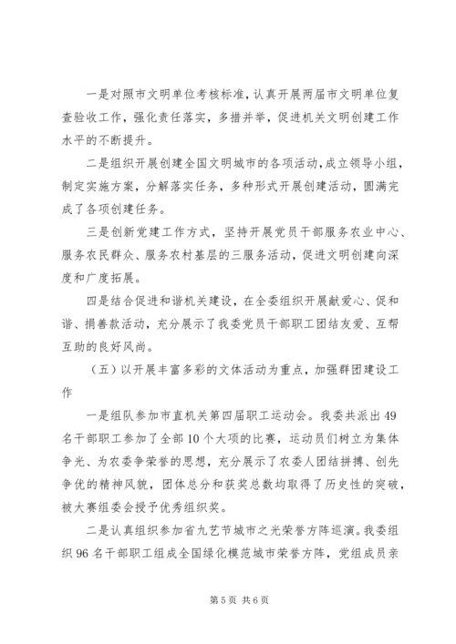 市农委机关党委换届工作报告.docx