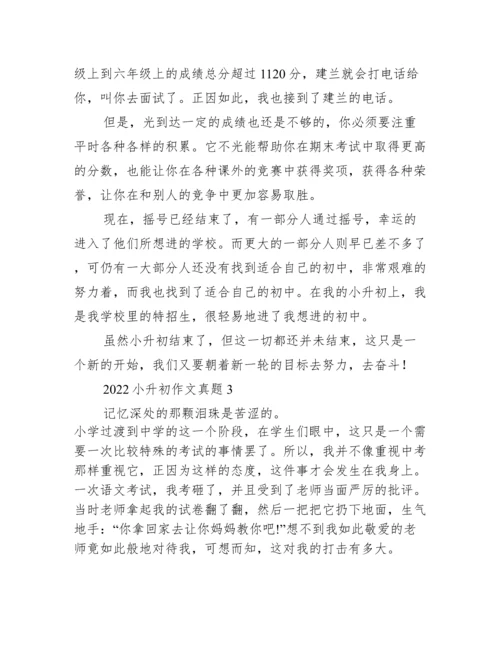 2022小升初作文真题精选八篇.docx