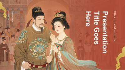 红色复古风《长恨歌》赏析与作者背景PPT主题