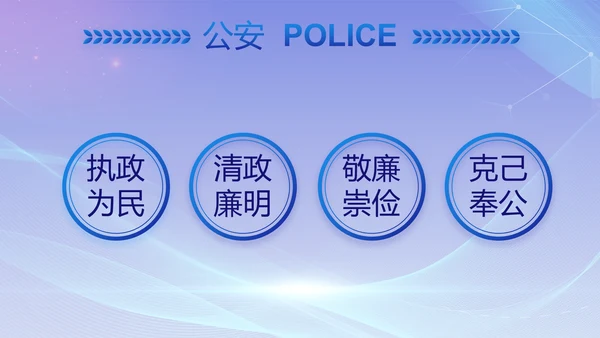 大气公安年终工作总结新年计划PPT动态模板