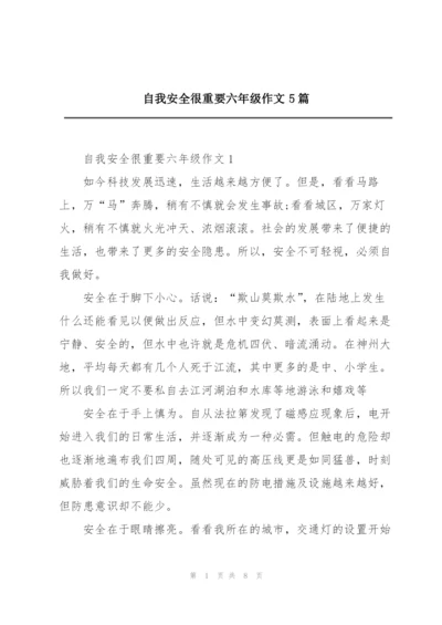 自我安全很重要六年级作文5篇.docx