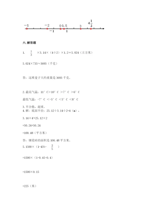 小升初数学期末测试卷附答案（夺分金卷）.docx