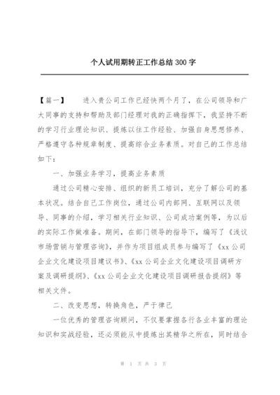 个人试用期转正工作总结300字.docx