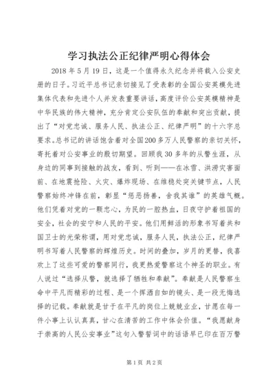 学习执法公正纪律严明心得体会 (2).docx