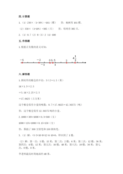 惠水县六年级下册数学期末测试卷（典优）.docx