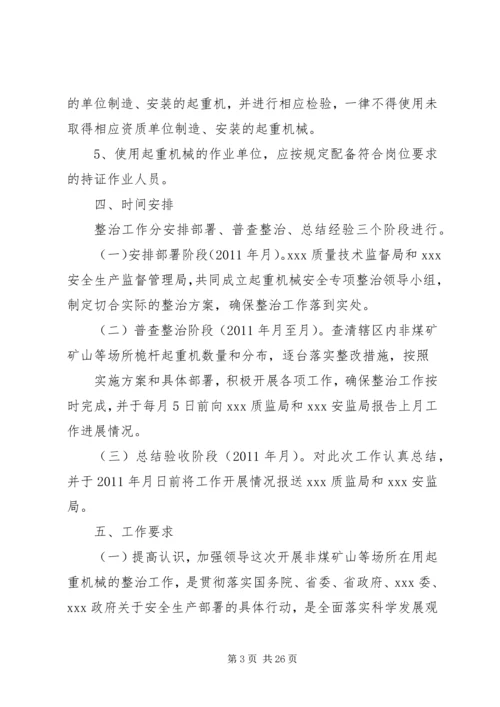 非煤矿山等场所在用起重机械专项整治实施方案.docx