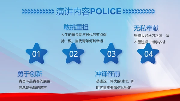 蓝色大气警察公安机关忠诚教育动态PPT模板