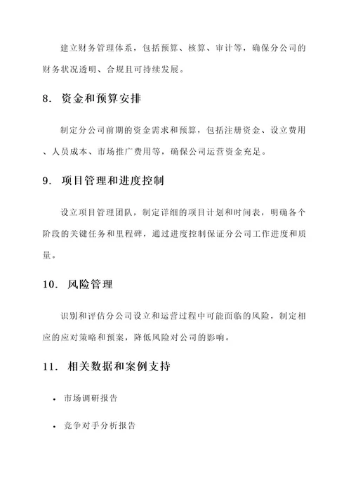 分公司前期工作的策划方案